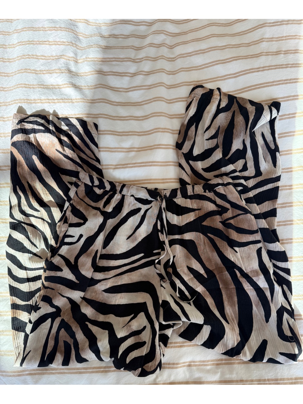 Zara Zebra Print Wide-Leg Pants